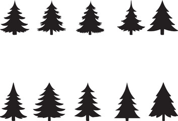 Obraz premium Christmas trees set