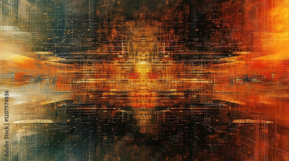 Poster abstract circuit structure in computer background for business use