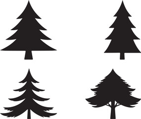 set of Christmas trees