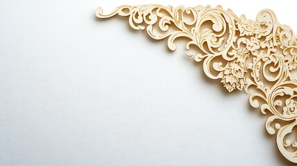 Elegant Wooden Carving Floral Corner Design