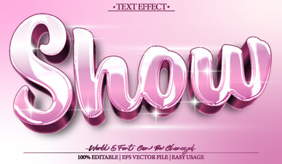 Show Text Effect Editable Alphabet Cartoon Comic Movie Cute Pink © Zeta