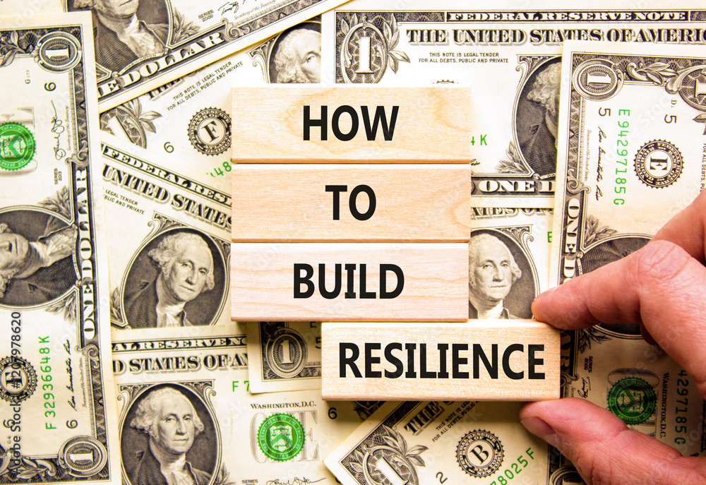 Aufkleber how to build resilience symbol. concept words how to build resilience on beautiful wooden blocks. be