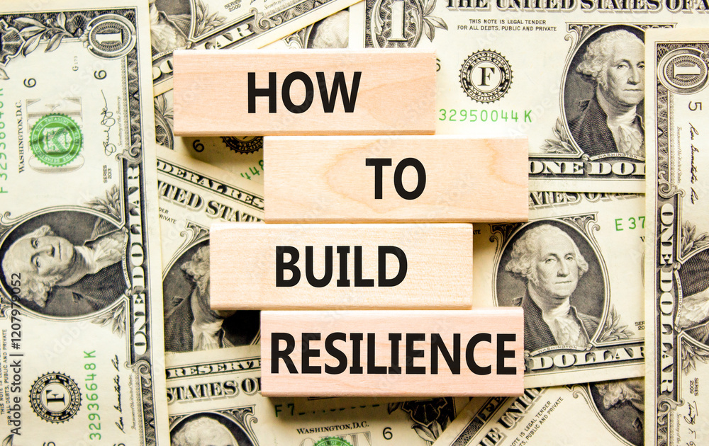 Aufkleber how to build resilience symbol. concept words how to build resilience on beautiful wooden blocks. be