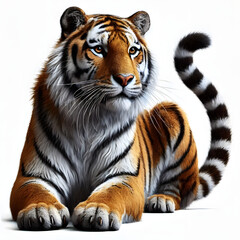 Fototapeta premium tiger on white background