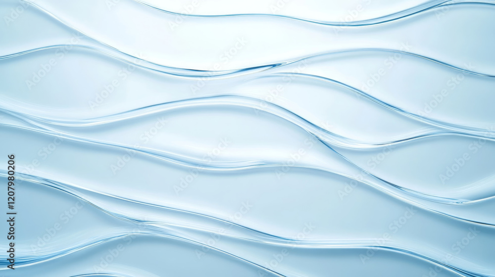 Poster translucent glass texture with flowing wave patterns creates serene and calming atmosphere. gentle c