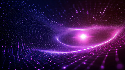 Obraz premium visually immersive image of digital streams, glowing particles, and vibrant colors creating cosmic effect. interplay of light and depth evokes sense of wonder and exploration