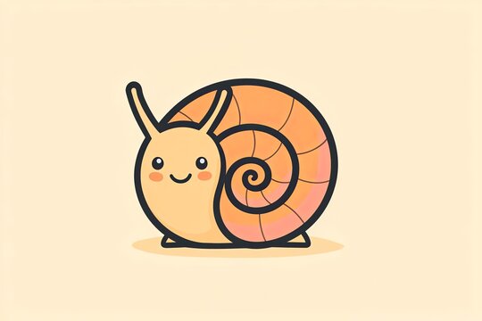 recommend clip art: Cartoon snail with a spiral shell and a smiling face.