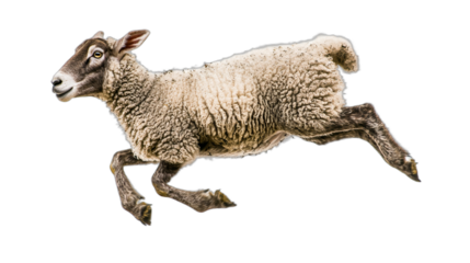 a picture of a white sheep jumping in the air PNG image, PNG file, Generative art.