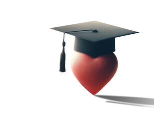Red Heart with Graduation Cap