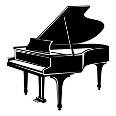 A Classical Piano Silhouette High-Quality Vector Design Isolated isolated on a transparent background © QuickDesign24