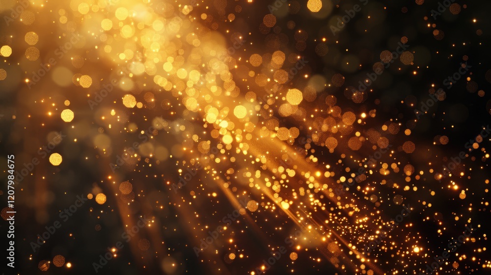 Aufkleber the abstract picture about warm tone colorful particle lighting lights creating a blurred and festiv
