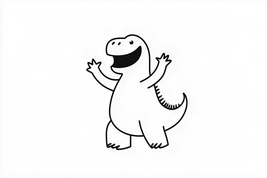 recommend clip art: Smiling dinosaur standing with short arms raised.