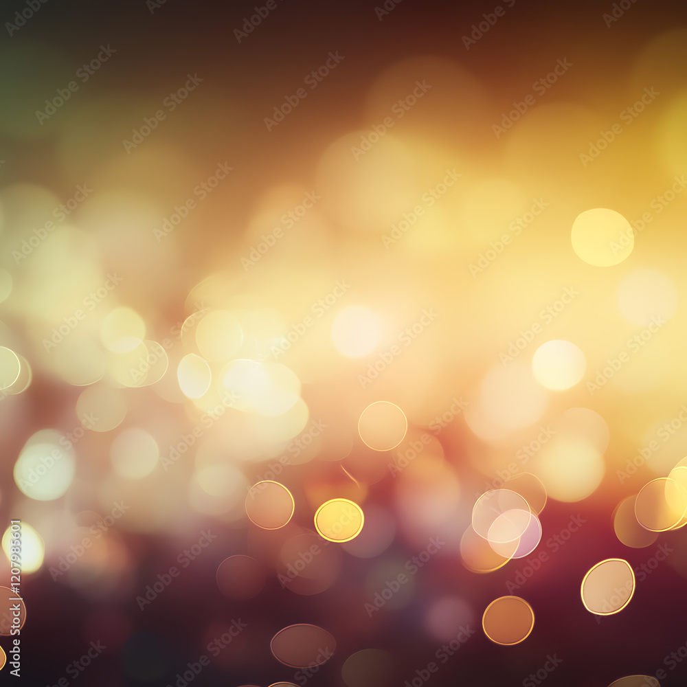 Poster glimmering bokeh defocus effects in photography indoor setting abstract light patterns warm colors