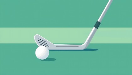 Golf Club and Ball Ready for a Perfect Swing