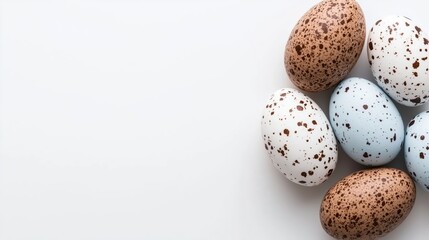 Fototapeta premium Colorful Easter eggs in various patterns isolated on a white background for festive decoration and celebration
