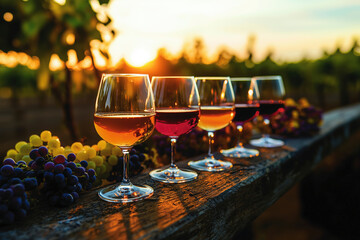 Wine Tasting at Sunset: A Sensory Journey Through Exquisite Varietals in the Vineyard