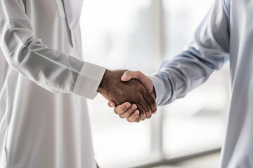 Fototapeta premium AI generated image of confident arabian asian muslim woman in abaya hijab