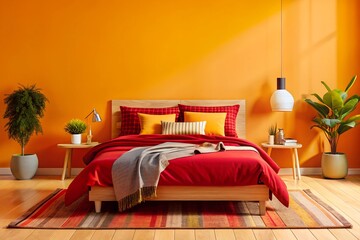 Minimalistic Scandinavian Bedroom Design with Neutral Tones and Soft Linens. generative AI