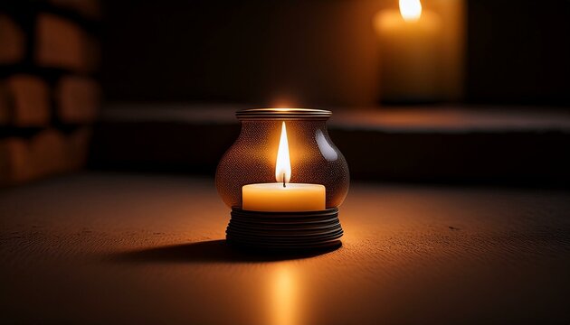 a tiny light or candle in a dark room symbolizing optimism in challenging times
