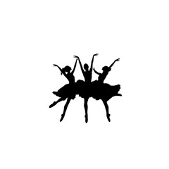 Three graceful ballet dancers in elegant poses, emphasizing symmetry and movement. Perfect for themes of performing arts, dance schools, or artistic expressions.