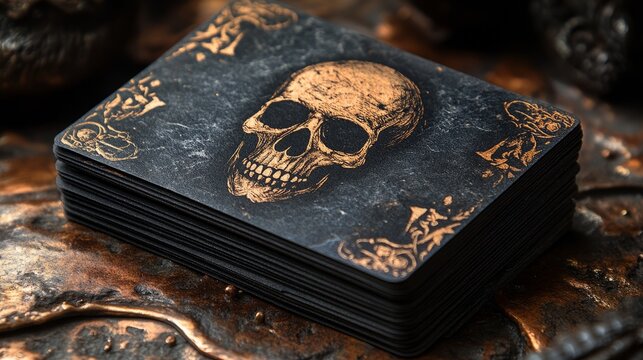 Modern business card design with a detailed skull motif for tattoo artists and studios