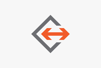 Square Line with Right Arrow Logo. Minimalist Modern Arrow Out of Box Icon Logo Usable for Direction of Business, Branding, Identity, Marketing. Flat Vector Logo Design Template Element.