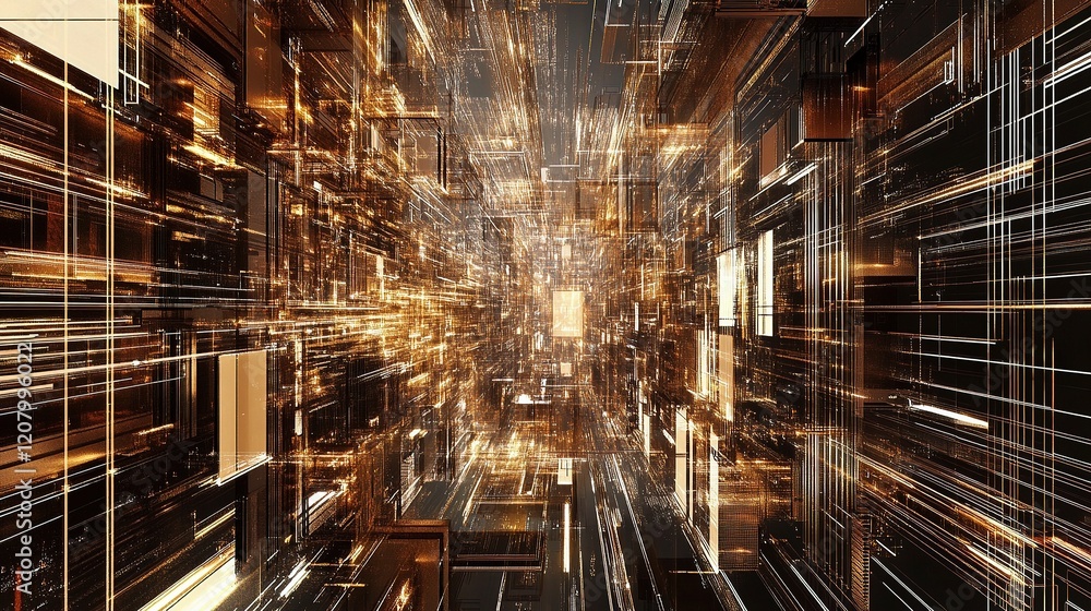 Poster abstract technology background with circuit lines and structures