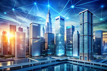 Modern Cityscape with Innovative Corporate Architecture Aesthetic. generative AI