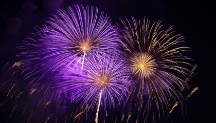 using purple and gold fireworks together to symbolize creativity success and a bright future