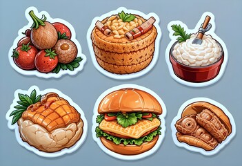 stickers of typical foods from different countries - 02