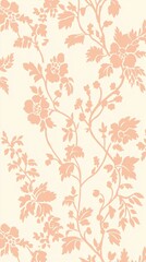 Cute pink and white pattern in pastel colors with small flowers on it, arranged on a white background, creating a charming vintage feel.
