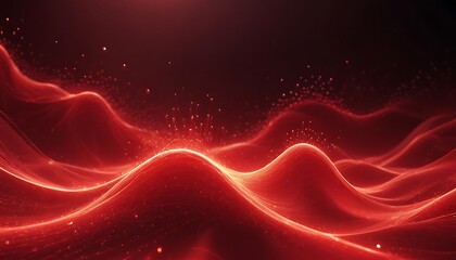 Fototapeta premium Red wave with a lot of sparkles