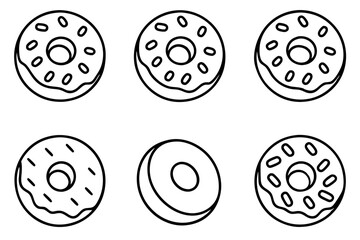 Donut Doodles A Line Art Vector Set