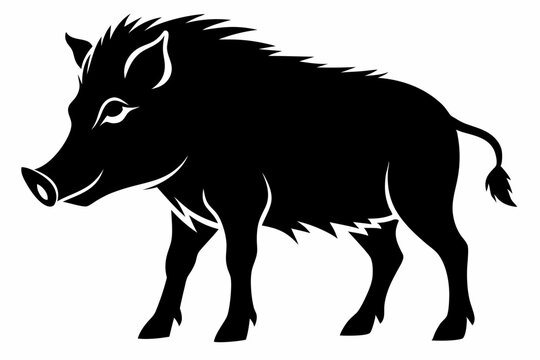 recommend clip art: polygon wild boar black silhouette vector illustration. Boar Silhouette isolated on white background Minimalist boar vector shape icon