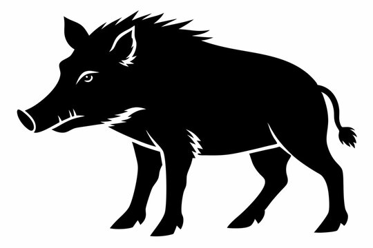 recommend clip art: polygon wild boar black silhouette vector illustration. Boar Silhouette isolated on white background Minimalist boar vector shape icon