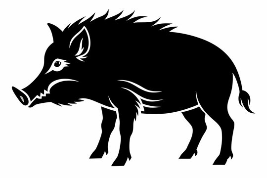 recommend clip art: polygon wild boar black silhouette vector illustration. Boar Silhouette isolated on white background Minimalist boar vector shape icon