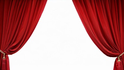 red curtain on white background