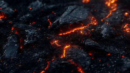 Coals burning in the fireplace