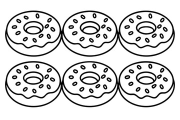 Donut Doodles A Line Art Vector Set