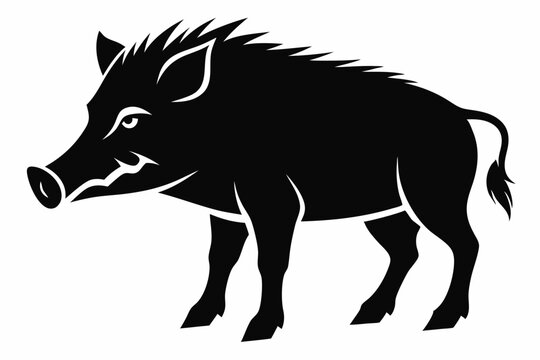 recommend clip art: polygon wild boar black silhouette vector illustration. Boar Silhouette isolated on white background Minimalist boar vector shape icon