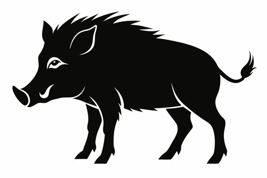 recommend clip art: polygon wild boar black silhouette vector illustration. Boar Silhouette isolated on white background Minimalist boar vector shape icon