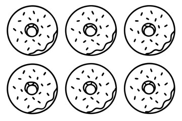 Donut Doodles A Line Art Vector Set