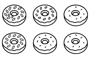 Donut Doodles A Line Art Vector Set