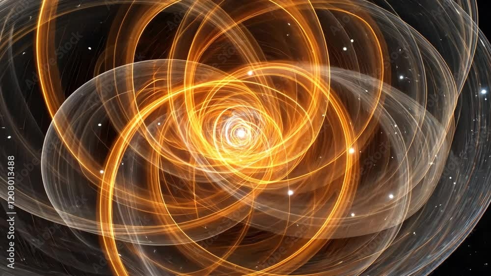 Aufkleber swirls of golden energy create a mesmerizing cosmic pattern in the vastness of space