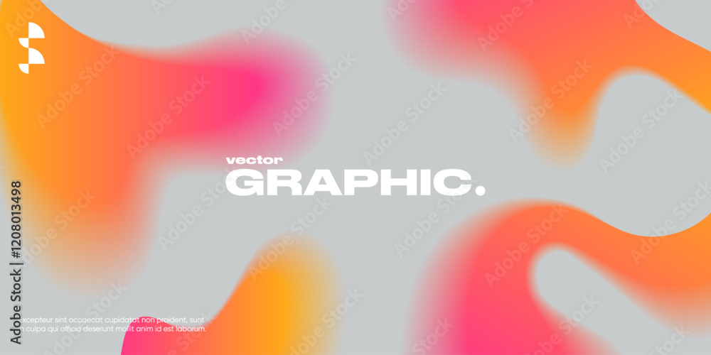 Poster geometric background with gradient shapes and blur effect.