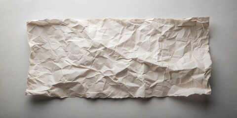 A Close-Up View of a Single Sheet of Heavily Creased, Off-White Paper with Irregular Edges