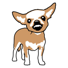 Chihuahua Small Dog Nasty Crunching Annoying Angry Design Lover Art Vector Illustration Card T-Shirt Poster Sticker Graphic Print Decorative Drawing Isolated Logo Decoration Symbol Creative Cool Style
