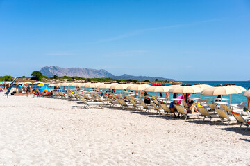 La Cinta beach with turquoise water in Sardinia, Italy
