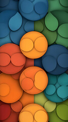 Abstract 3D Background of Overlapping Circles