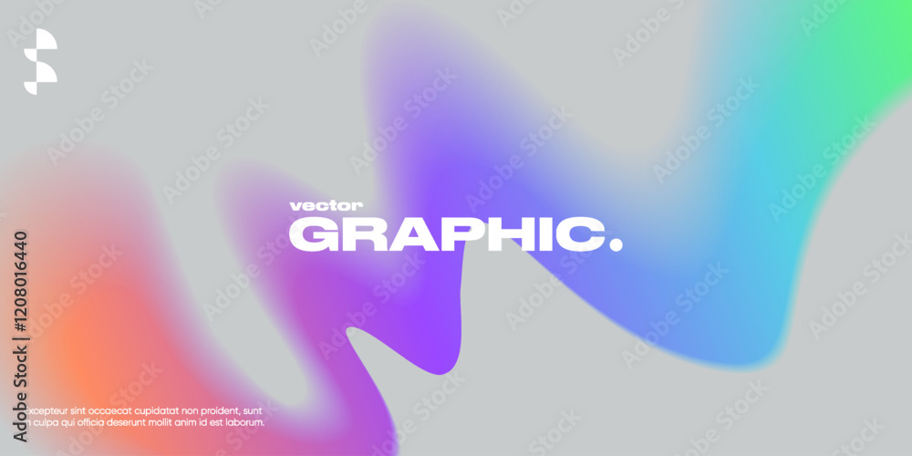 Poster geometric background with gradient shapes and blur effect.